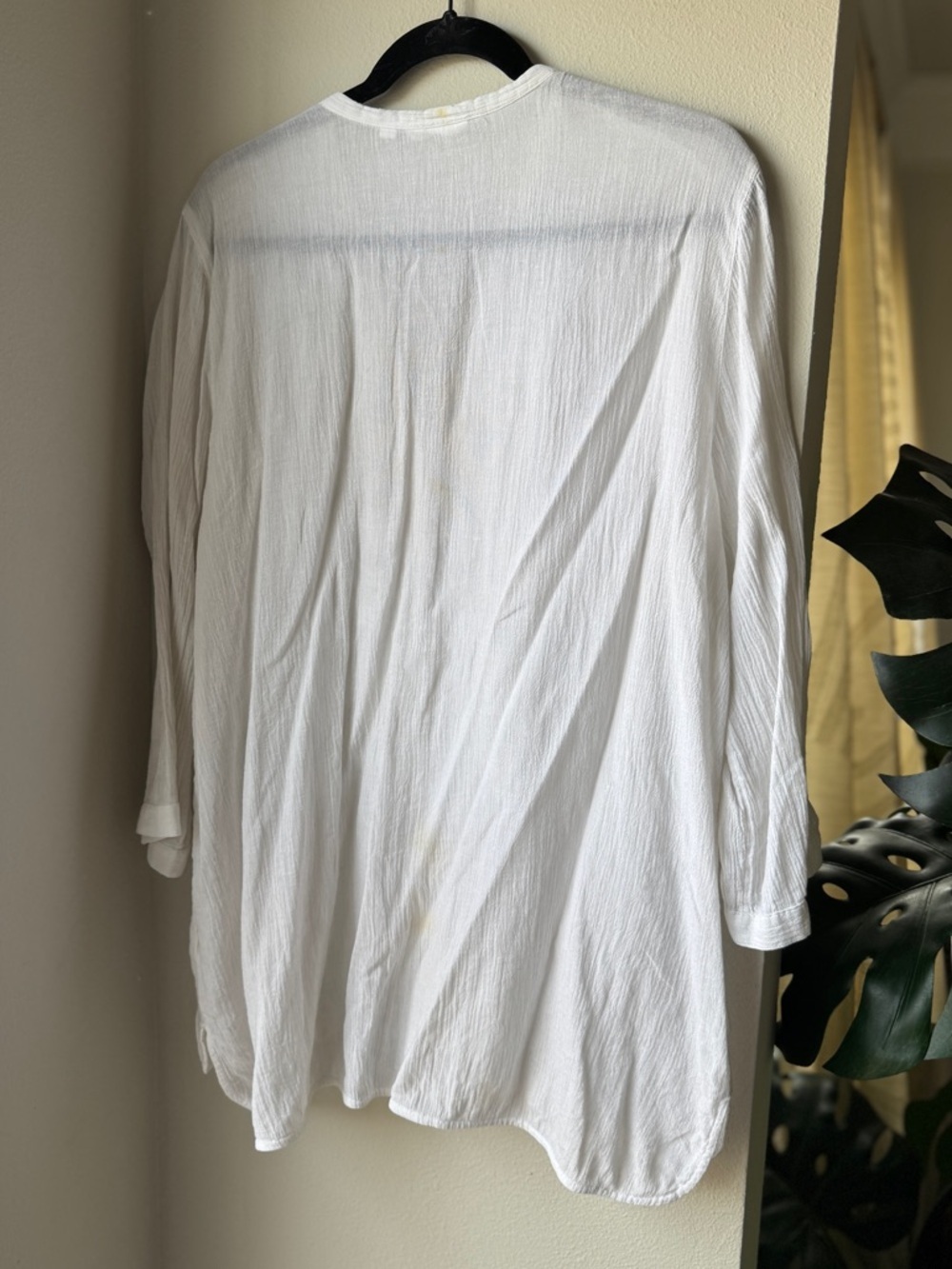 J. Jill White Embroidered Button-Front Tunic - Picture 4 of 6